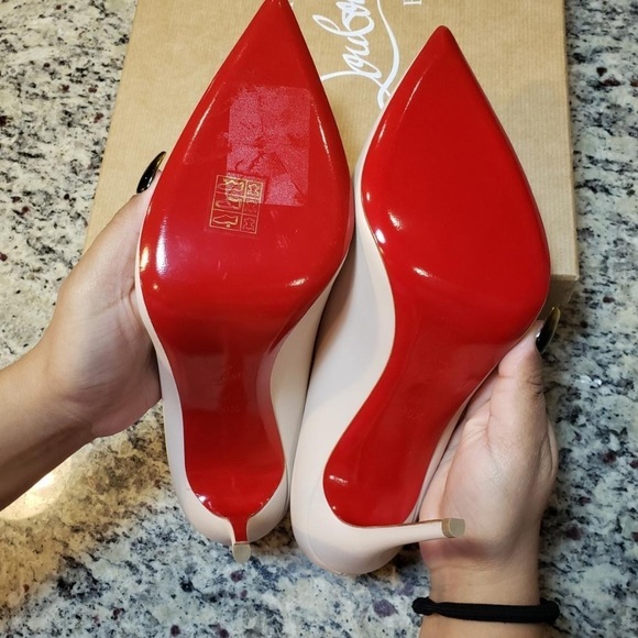 NEW Christian Louboutin Conclusive Pump in Crème Leather 100mm Heel Size 40.5 - Picture 10 of 12